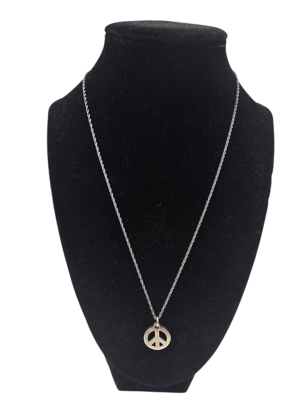 James Avery Retired Peace Sign Charm Necklace Sterling Silver 925
